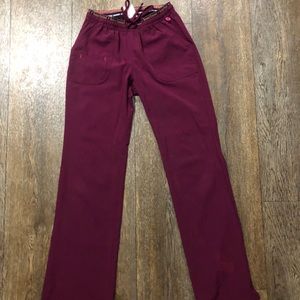 Burgundy Heartsoul scrub bottoms